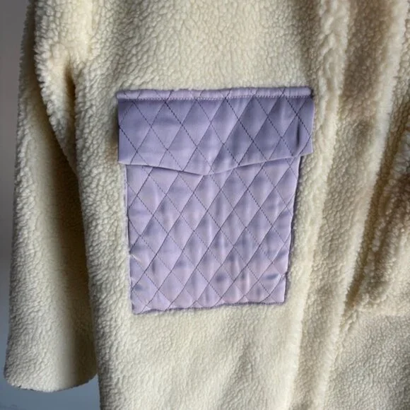 $169 NWT Cream For Love And Lemons “Katrina” Faux Shearling Jacket Sz XS S - Picture 5 of 11